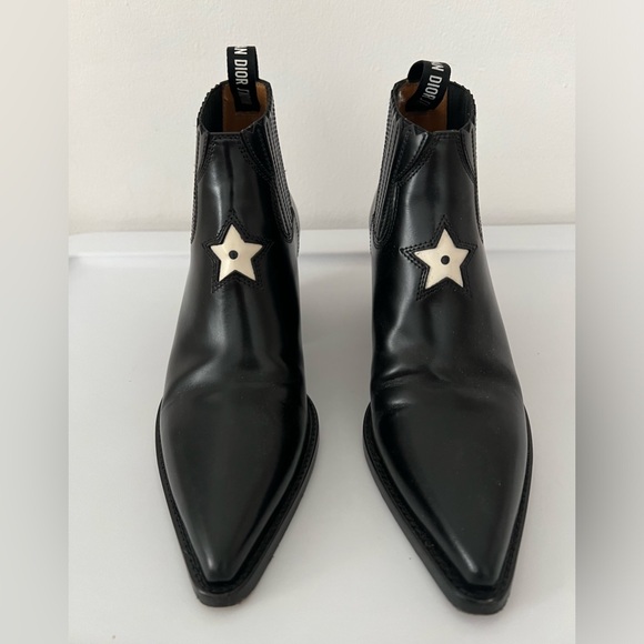 CHRISTIAN DIOR Matte Calfskin L.A. Star Western style Ankle boots in Black 36.5 - Picture 3 of 12